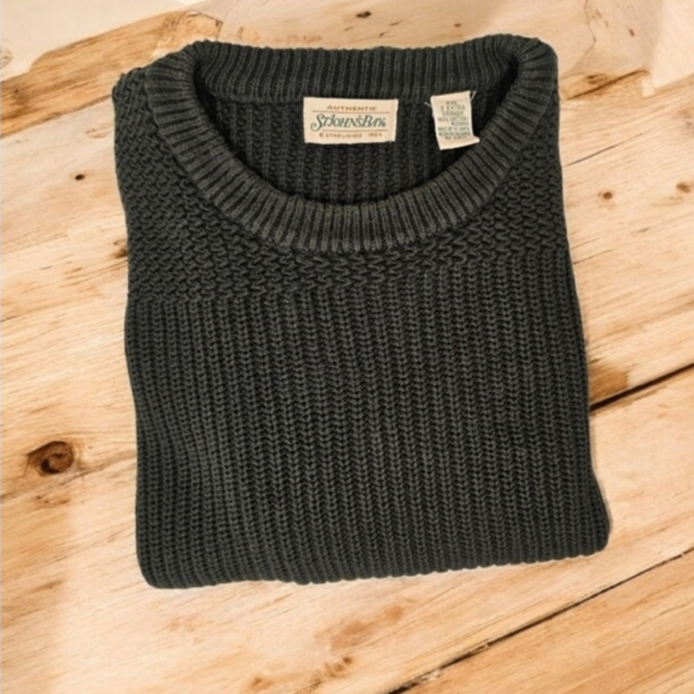 Vintage Aunthentic St. John's Bay Est. 1984 Men's Green Crewneck Sweater--XXL - Picture 8 of 8